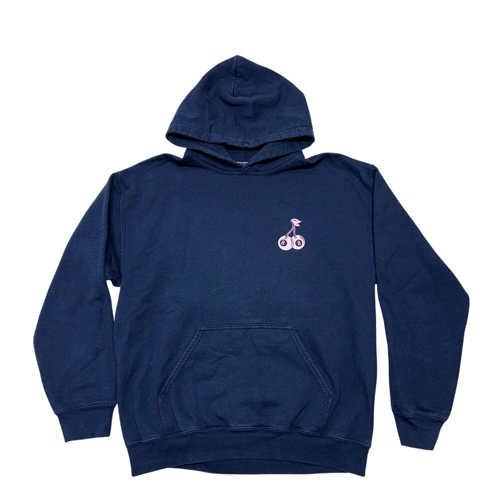Riot Society Hoodie Womens Medium Blue Feeling Lucky Sweatshirt Made in USA